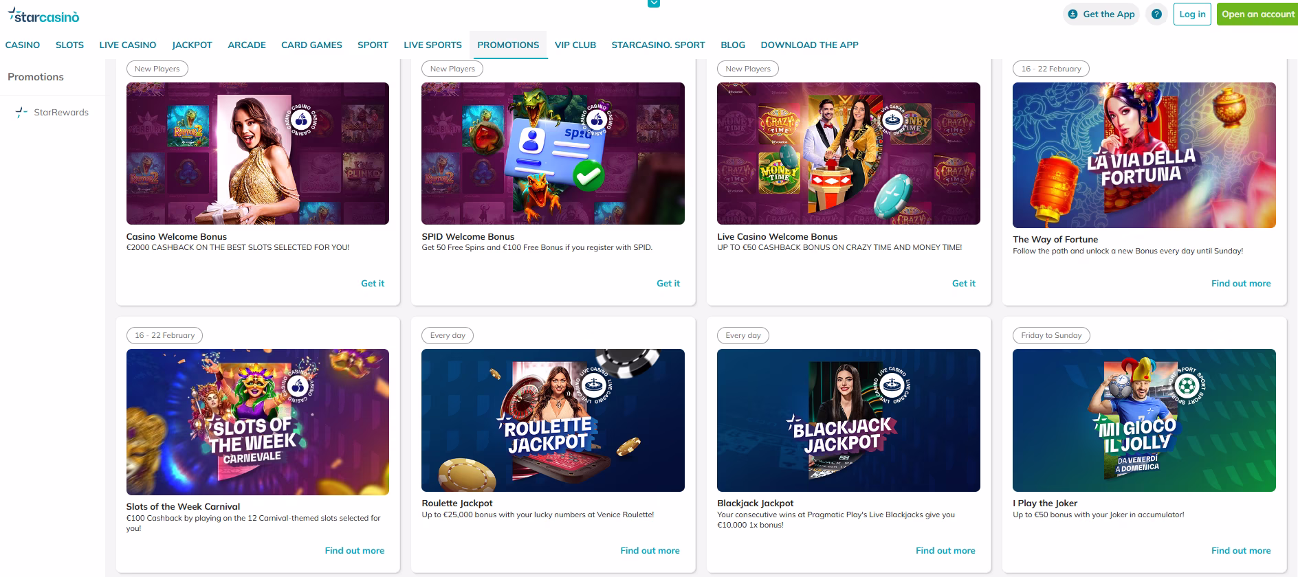 StarCasinò weekly casino promotions